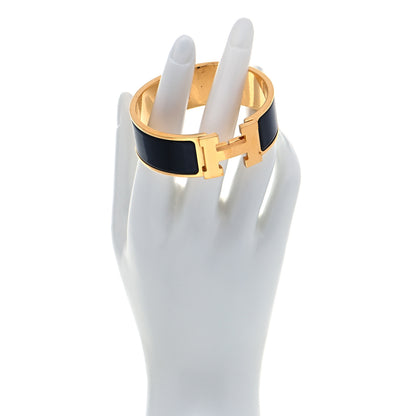 Hermes Enamel Wide Clic Clac H Bracelet Black 2 of 6