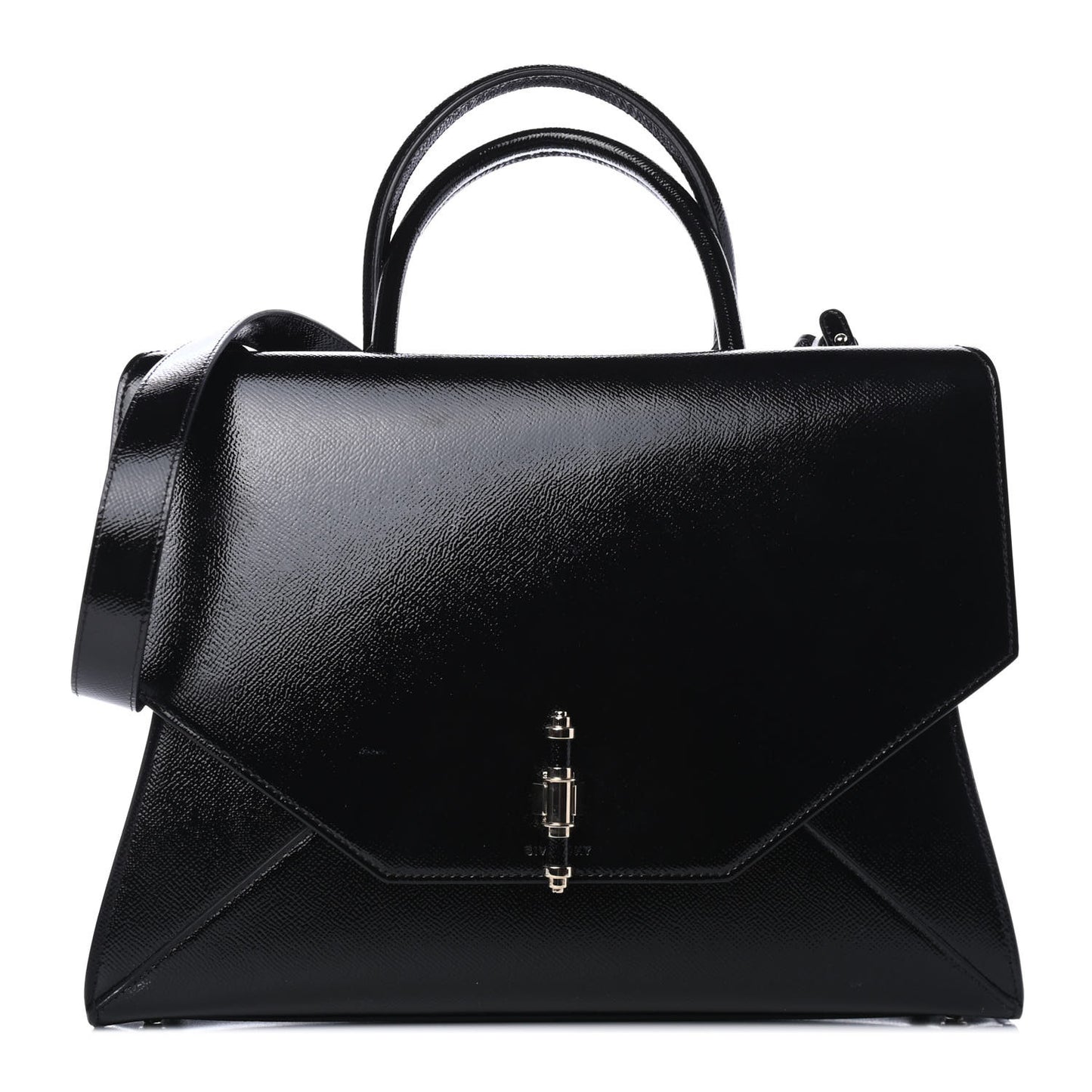 Patent Medium Obsedia Satchel Black