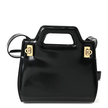 Salvatore Ferragamo Brushed Calfskin Mini Wanda Top Handle Bag Black 2 of 17
