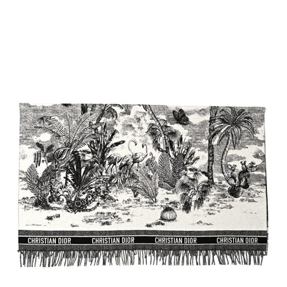 Christian Dior Wool Throw Blanket Black White 1 of 3