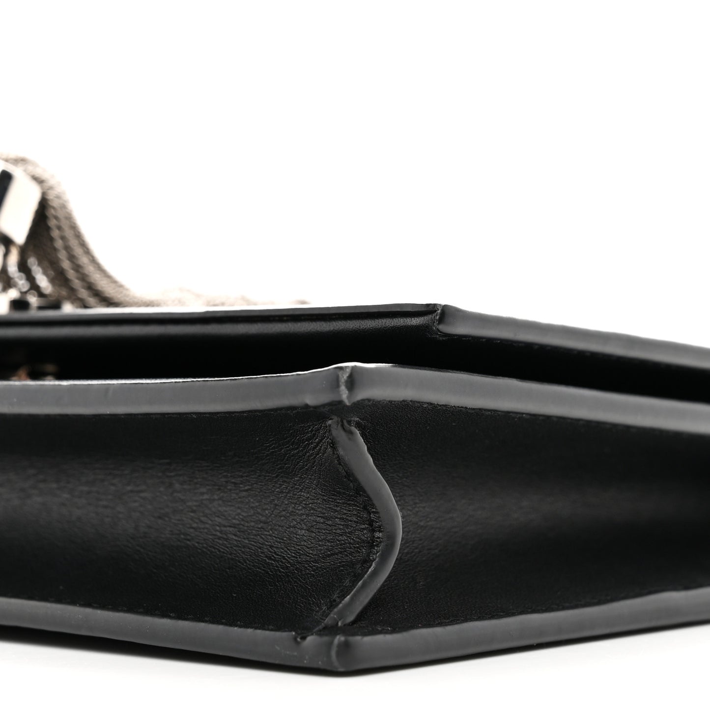 Smooth Calfskin Classic Monogram Kate Tassel Chain Wallet Black