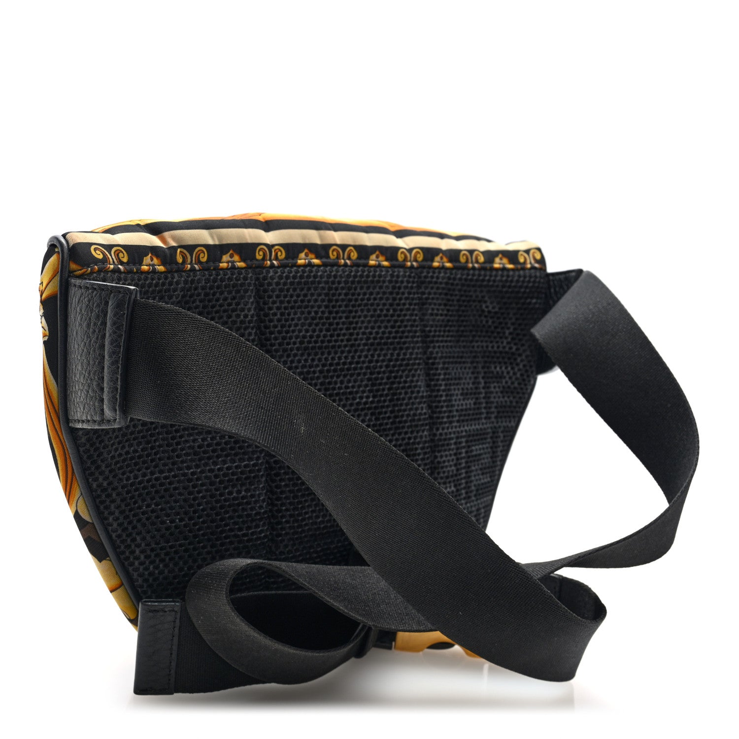 Fendi X VERSACE Nylon Cuoio Romano Fendace FF Baroque Belt Bag Black Gold 3 of 9