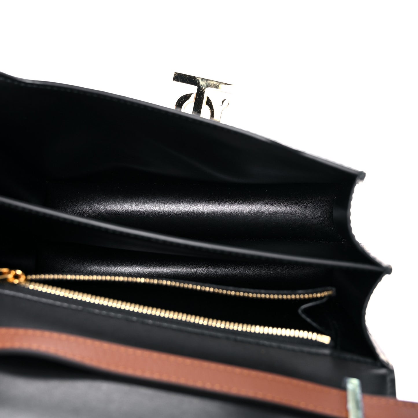 E-Canvas Monogram Stripe Small TB Bag Bridle Brown