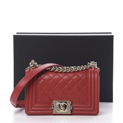 Chanel Caviar Quilted Small Boy Flap Red 11 of 11