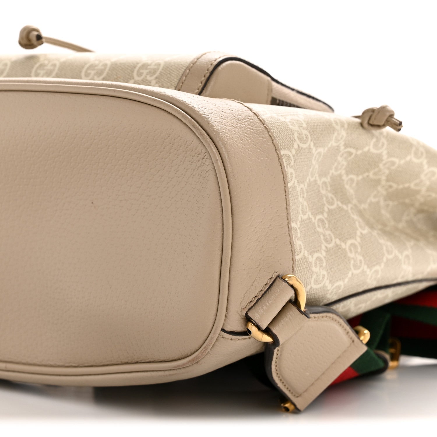 Gucci GG Supreme Monogram Azalea Calfskin Retro Interlocking G Buckle Backpack Beige Mystic White 10 of 14