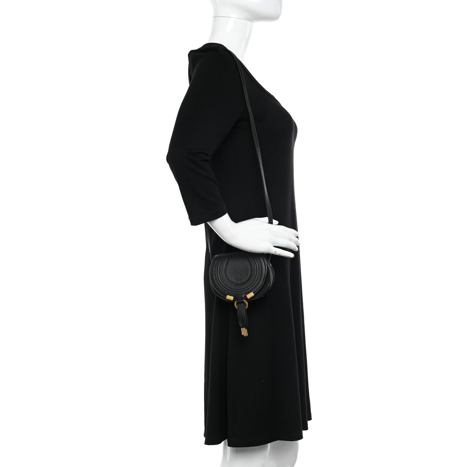 Chloe Calfskin Nano Marcie Saddle Bag Black 2 of 11