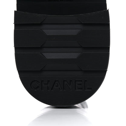 Chanel Shiny Calfskin Quilted Lace Up Combat Boots 37 Black 6 of 13