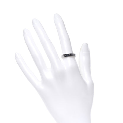 Cartier 18K White Gold Diamond 4mm LOVE Wedding Band Ring 52 6 2 of 6