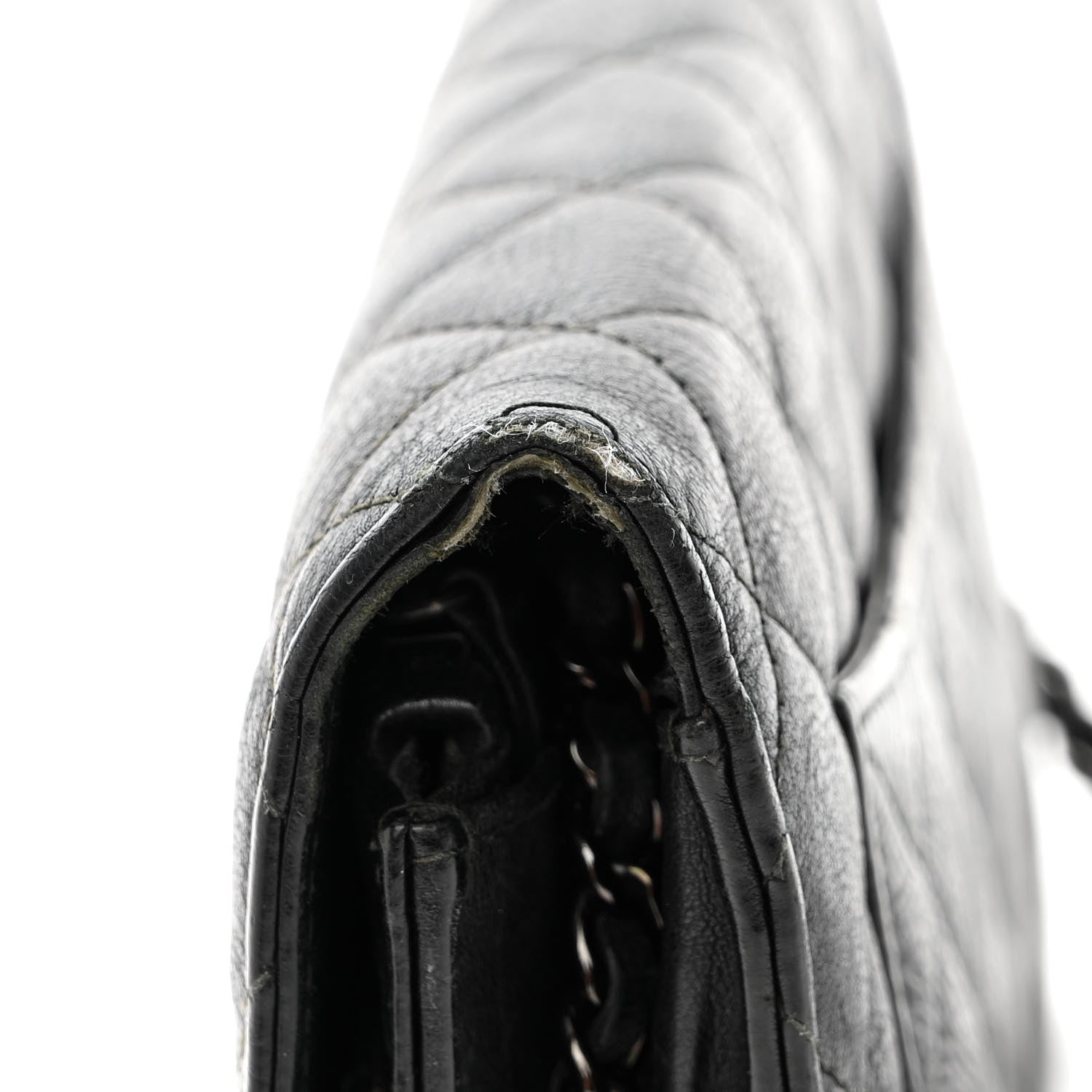 Chanel Crumpled Calfskin Quilted Wallet On Chain WOC So Black 14 of 15