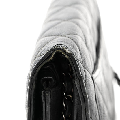 Chanel Crumpled Calfskin Quilted Wallet On Chain WOC So Black 14 of 15