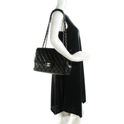 Chanel Caviar Quilted Jumbo Single Flap Black 2 of 8