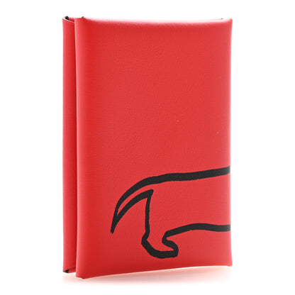 Hermes Swift Teckel a Collier Calvi Duo Card Case Rouge De Coeur 3 of 8