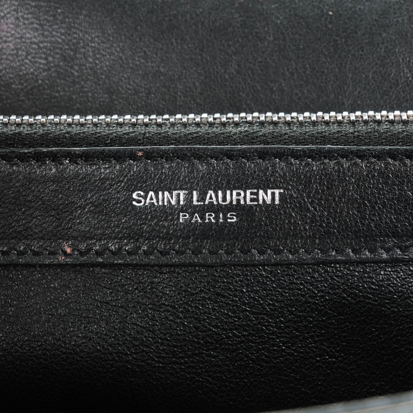 Sheepskin Matelasse Chevron Monogram Large College Satchel Black