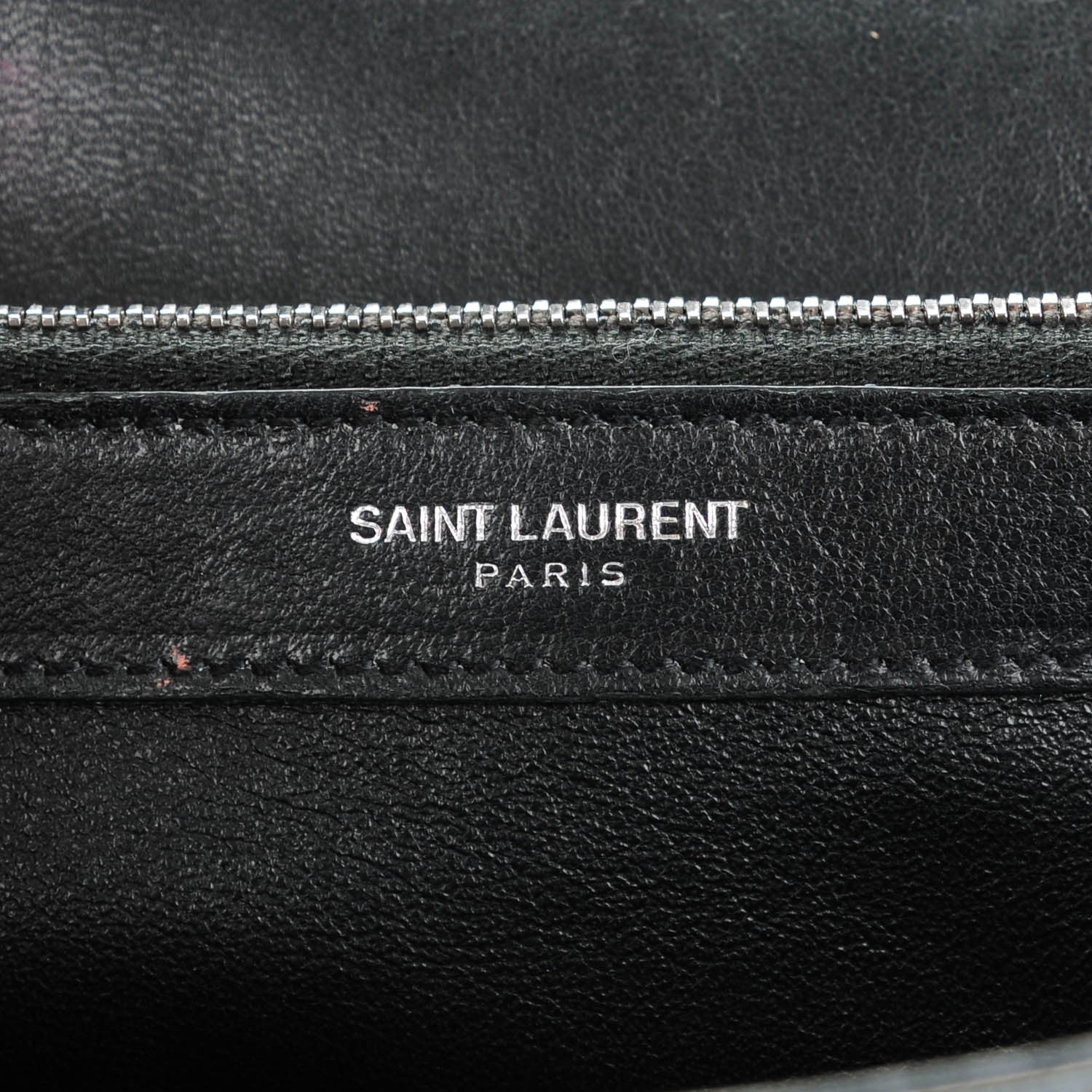 Saint Laurent Sheepskin Matelasse Chevron Monogram Large College Satchel Black 6 of 7