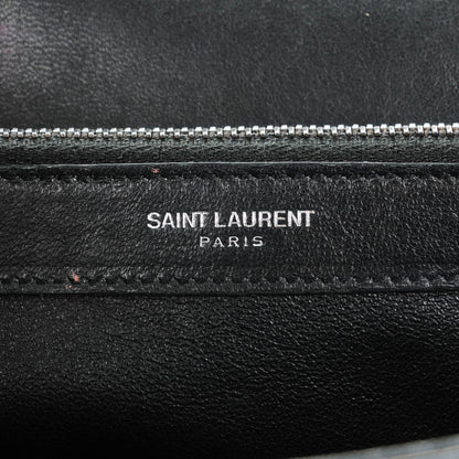 Saint Laurent Sheepskin Matelasse Chevron Monogram Large College Satchel Black 6 of 7