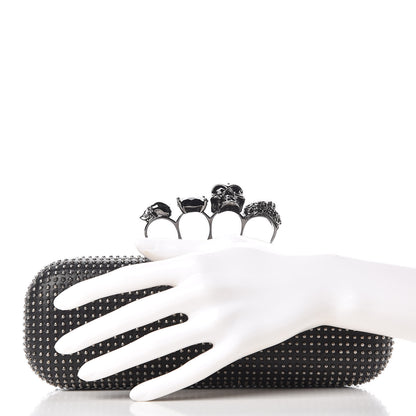 Alexander McQueen Nappa Studded Knucklebox Clutch Black 2 of 7