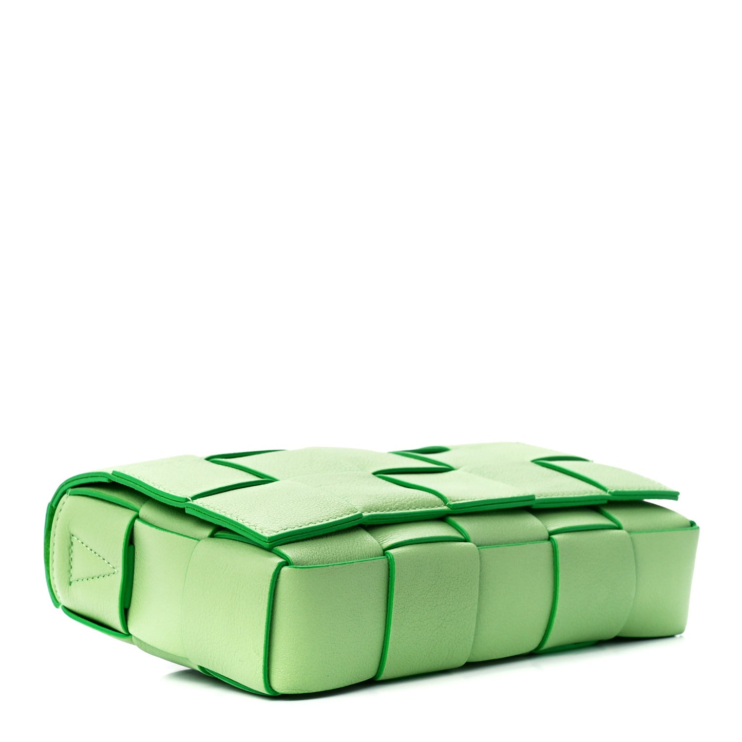 Grained Calfskin Maxi Intrecciato Cassette Crossbody Bag Pistachio