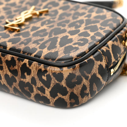 Saint Laurent Calfskin Heart Leopard Print Monogram Mini Lou Camera Bag Toffee 8 of 8