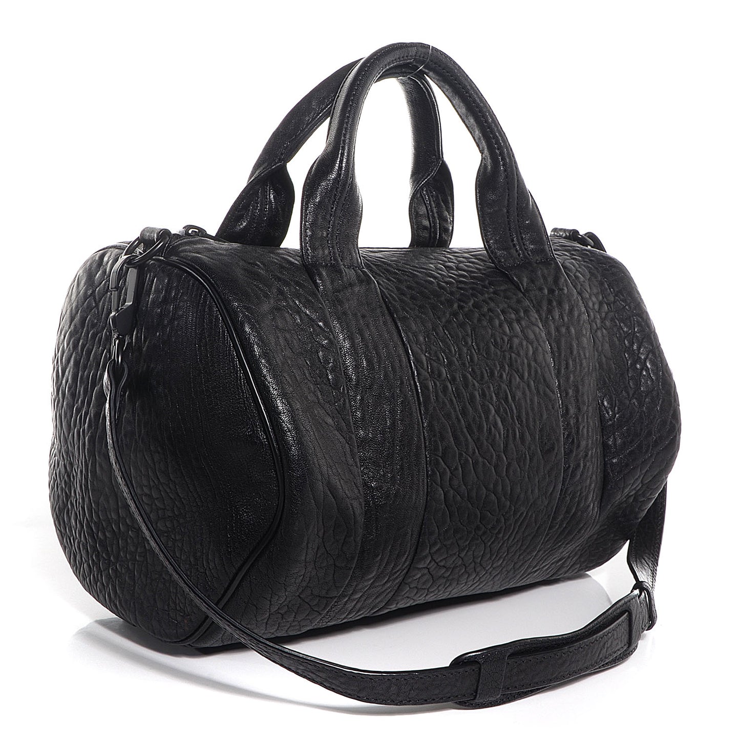 Pebbled Lambskin Rocco Black with Matte Black Hardware