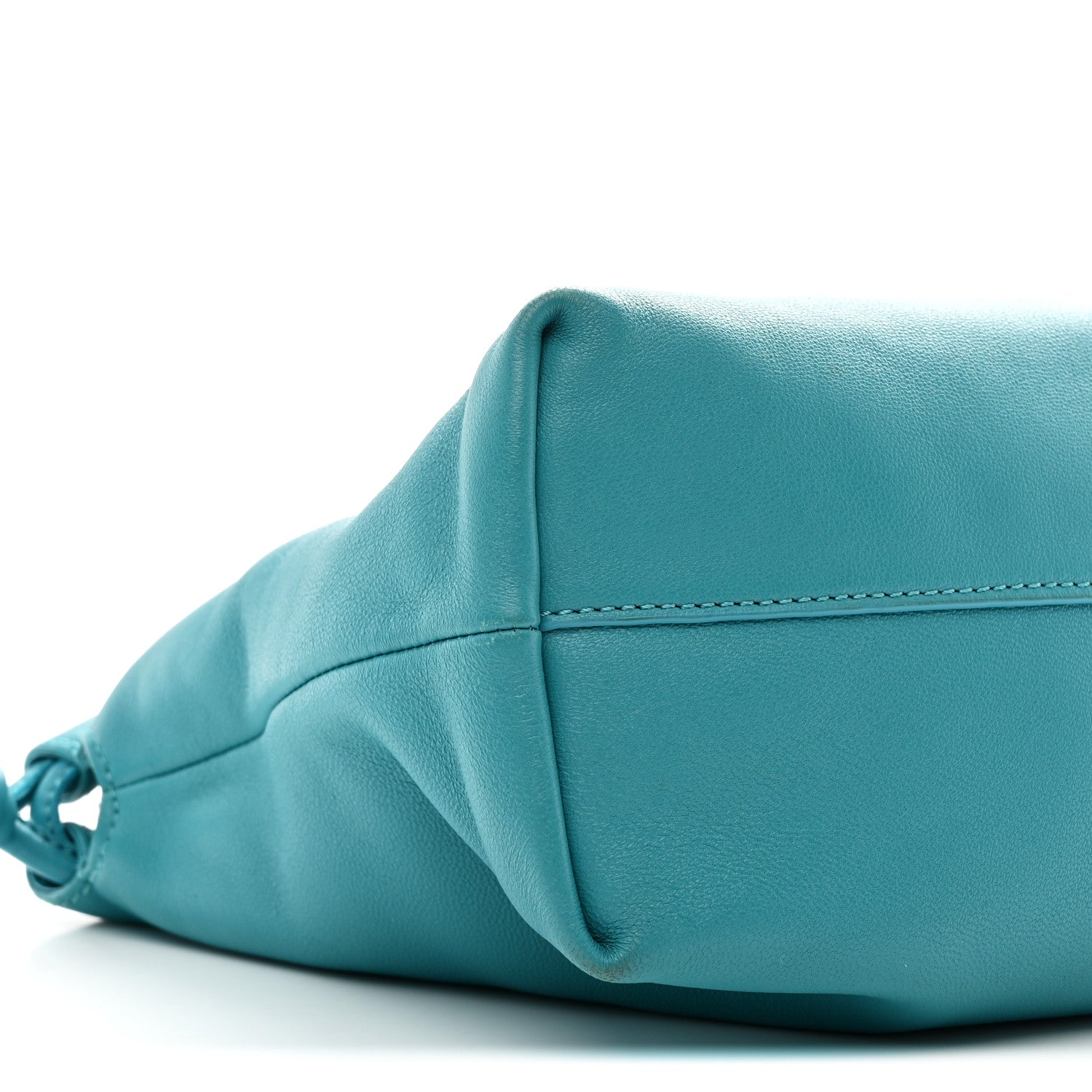 Loewe Mellow Nappa Medium Donut Chain Flamenco Knot Clutch Deep Turquoise 9 of 10