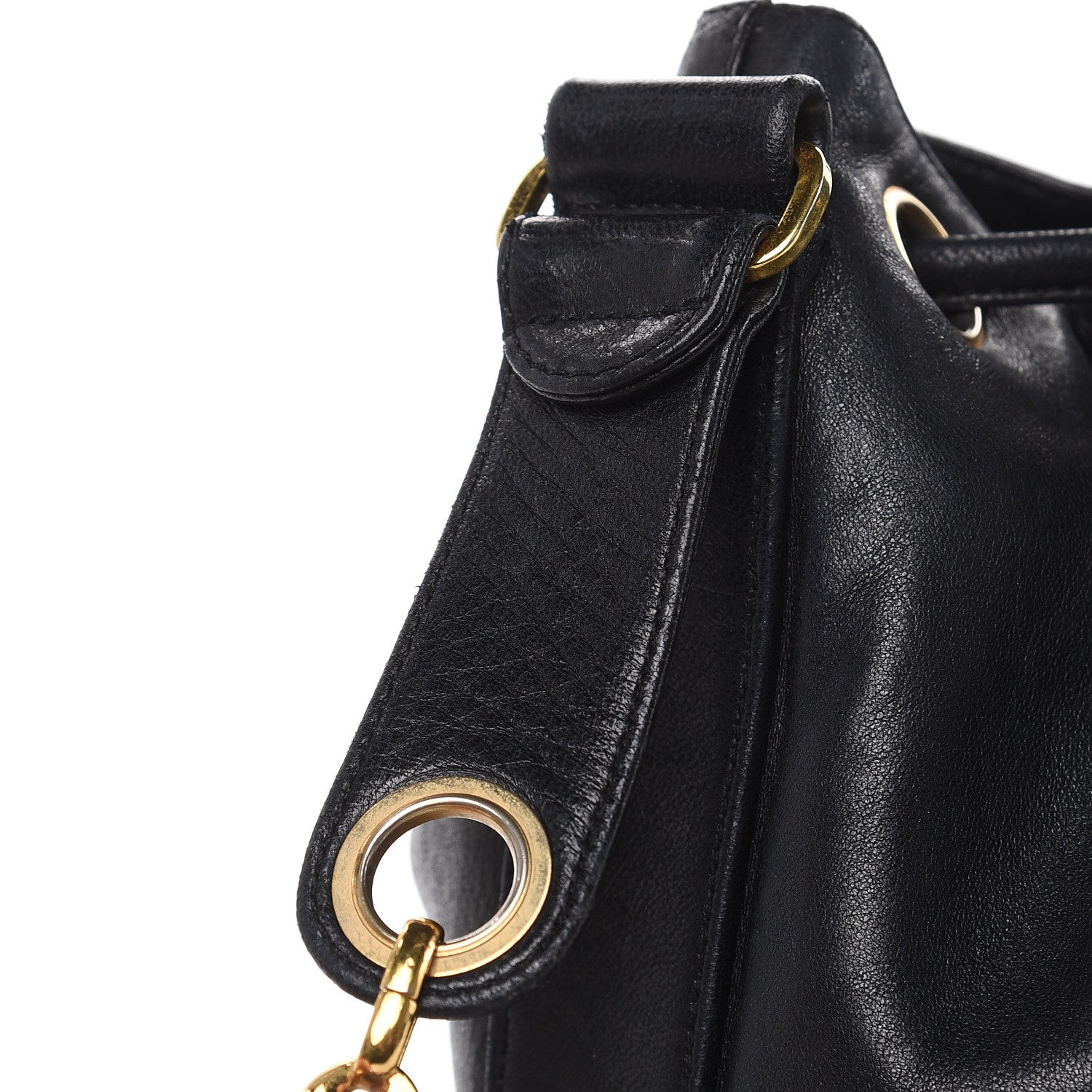 Chanel Lambskin CC Drawstring Shoulder Bag Black 17 of 19