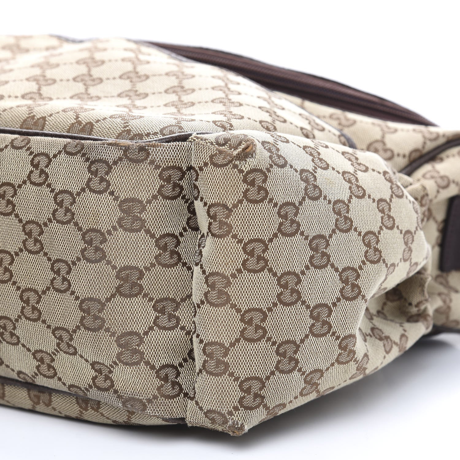 Gucci Monogram Natural Pigskin Large Diaper Bag Beige Ebony Cocoa Dark Chocolate 11 of 15