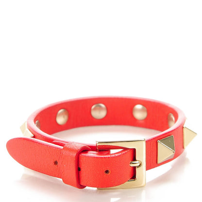 Valentino Garavani Vitello Rockstud Bracelet Red 3 of 5