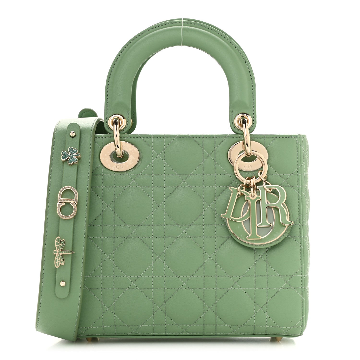 Christian Dior Lambskin Cannage Small My ABCDior Lady Dior Green 1 of 13
