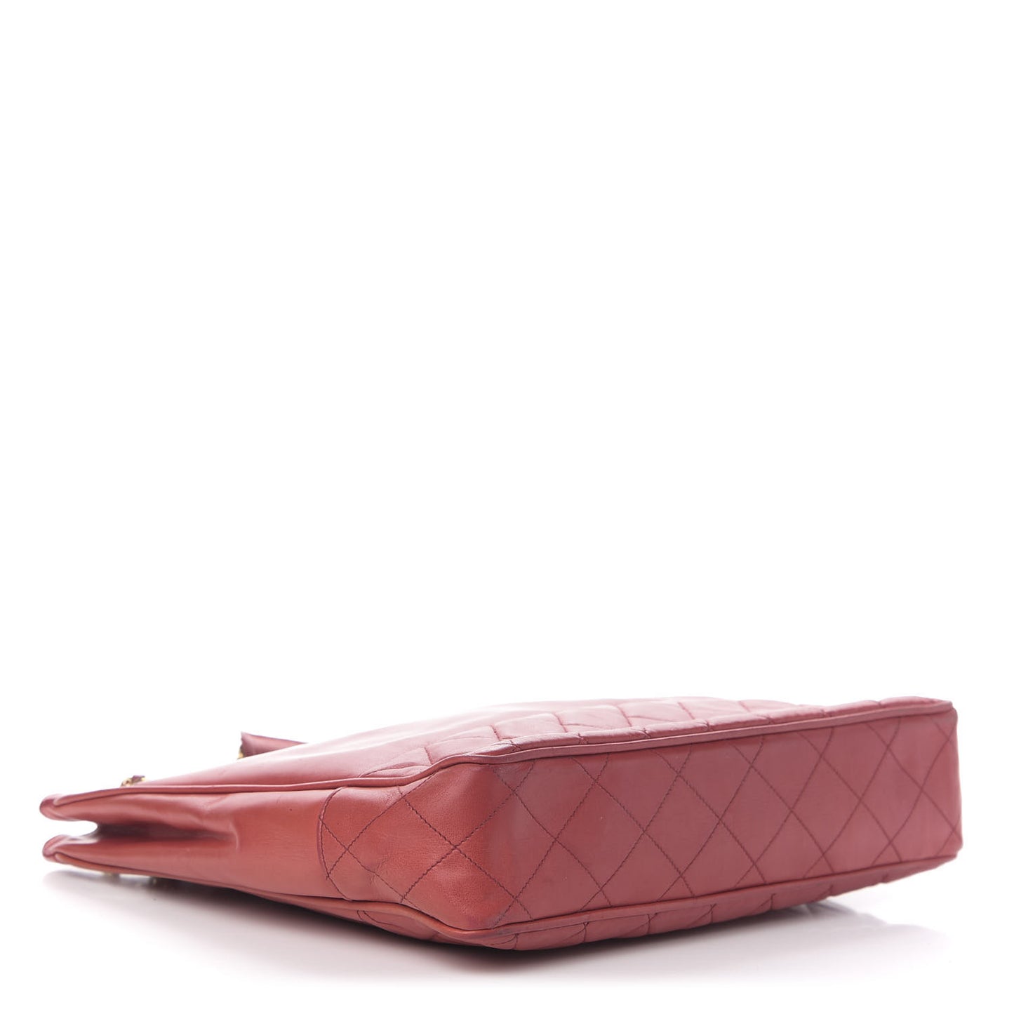 Lambskin Quilted Tote Red