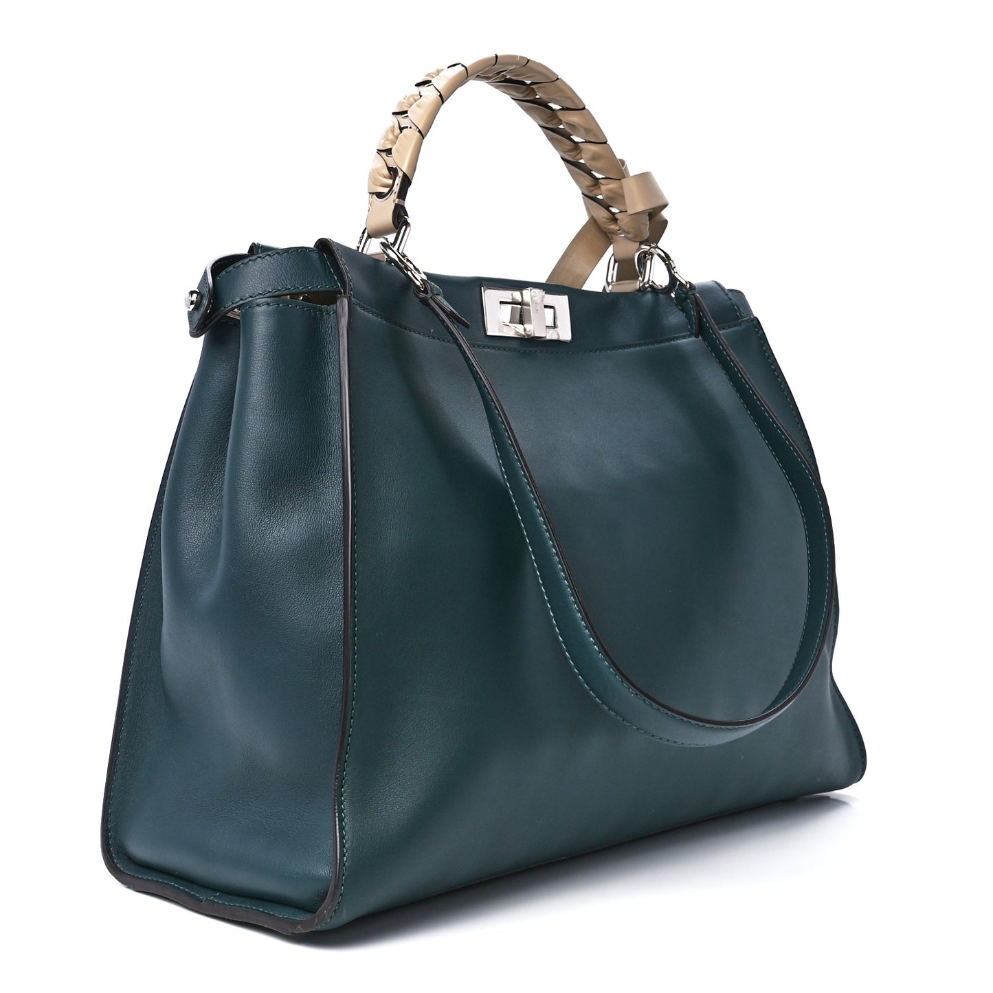Vitello Seta Nappa Ribbon Large Peekaboo Iconic Satchel Tempesta Cuoio