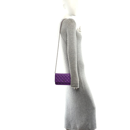 Chanel Caviar Quilted Wallet On Chain WOC Purple 2 of 14