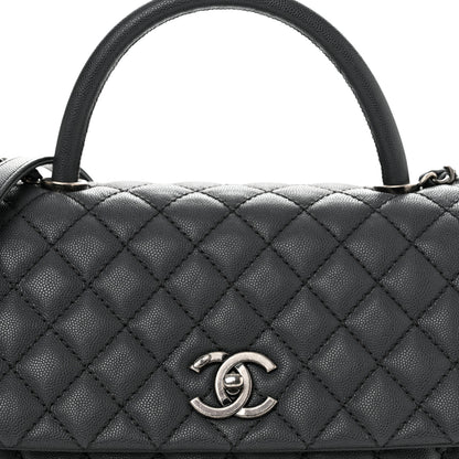 Chanel Caviar Quilted Small Coco Handle Flap Grey 8 of 10