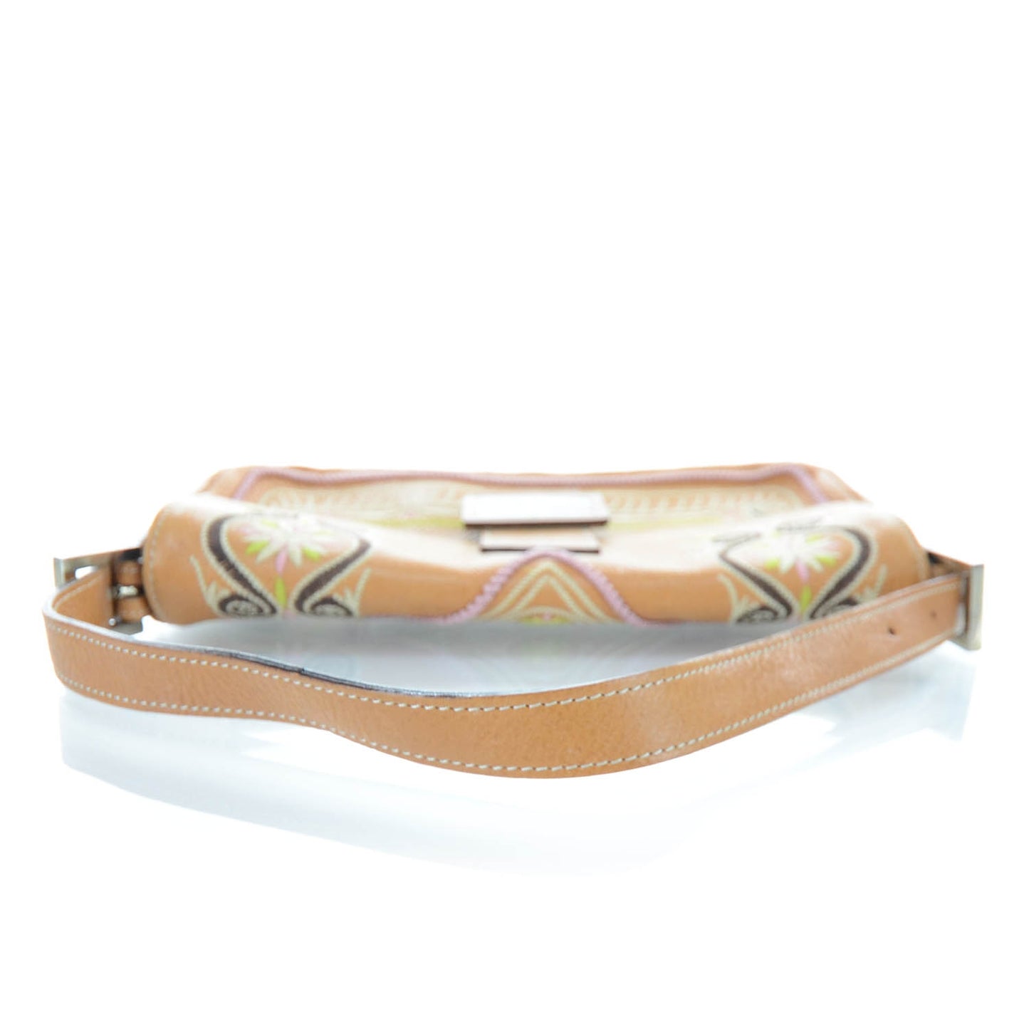 Leather Embroidered Baguette