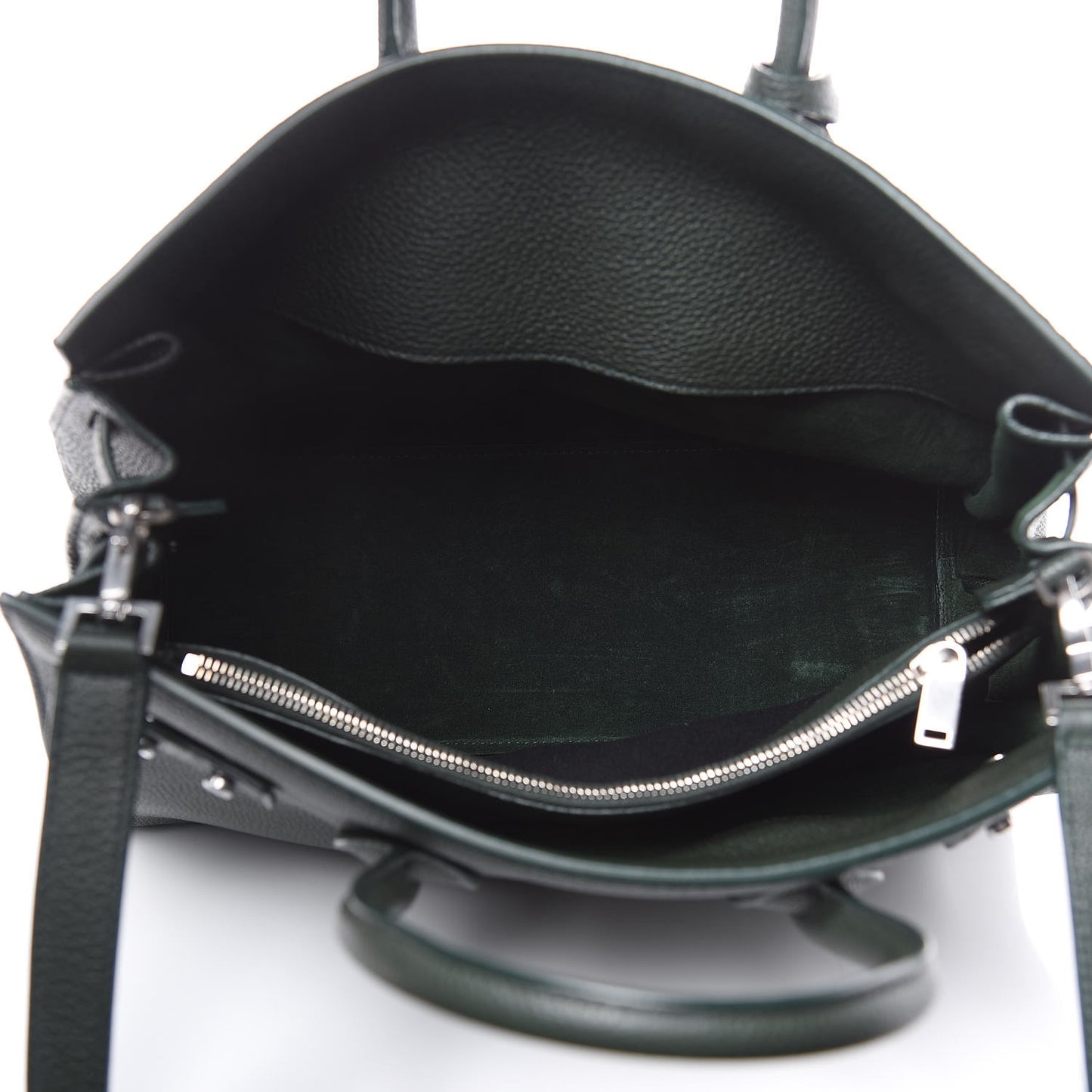 Grained Calfskin Small Supple Sac De Jour Dark Vert