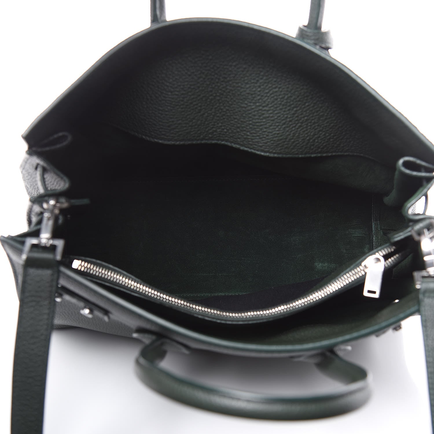 Saint Laurent Grained Calfskin Small Supple Sac De Jour Dark Vert 5 of 11