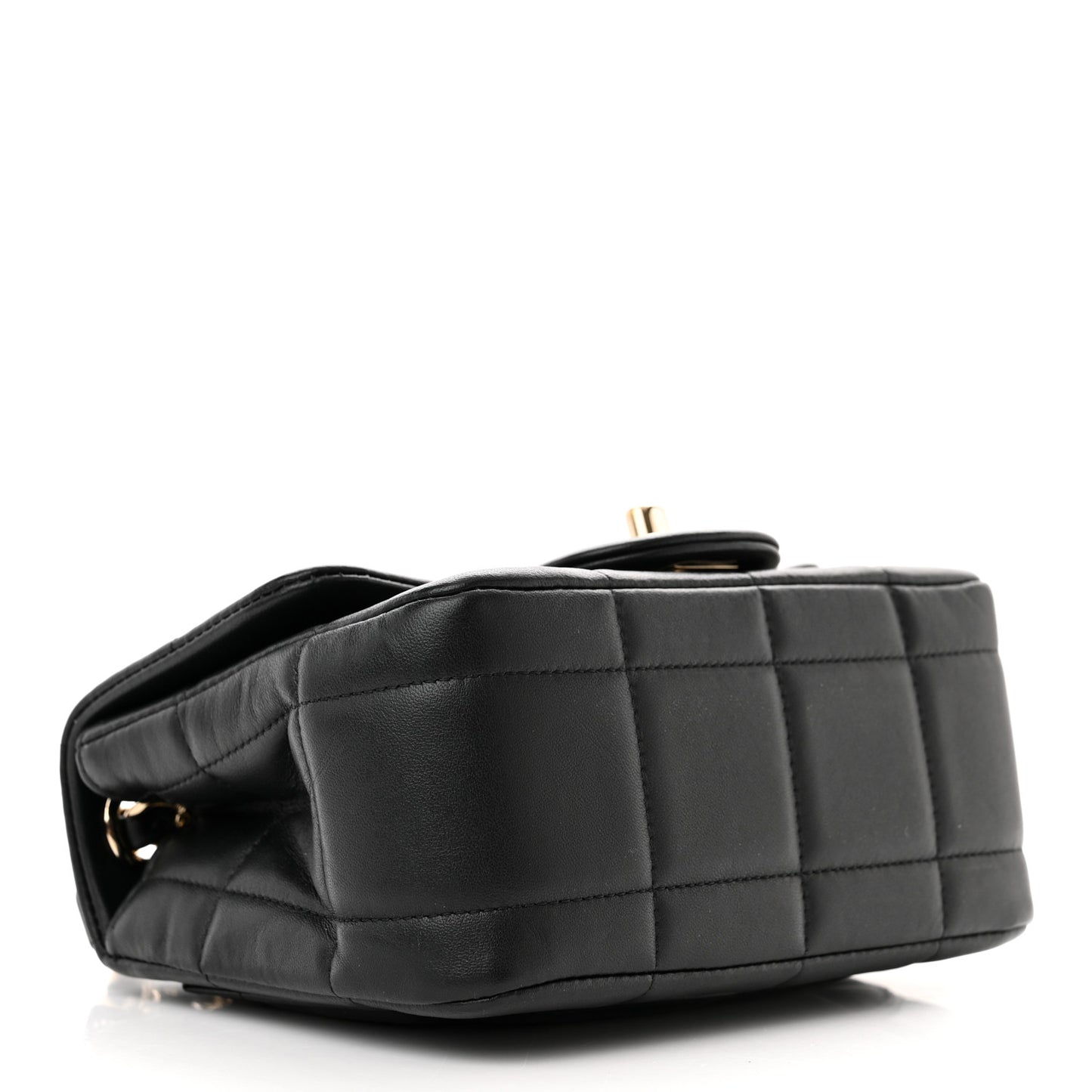 Lambskin Resin Crystal Square Quilted Mini Monacoco Flap Black