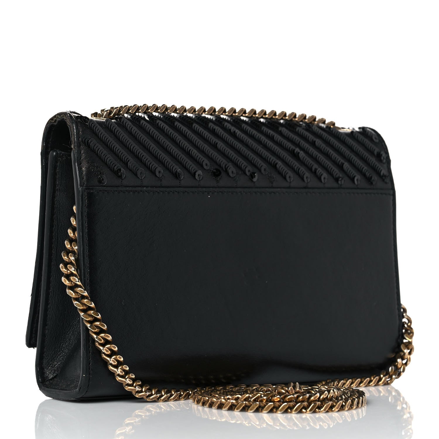 Saint Laurent Calfskin Sequin Small Classic Monogram Kate Satchel Black 2 of 10