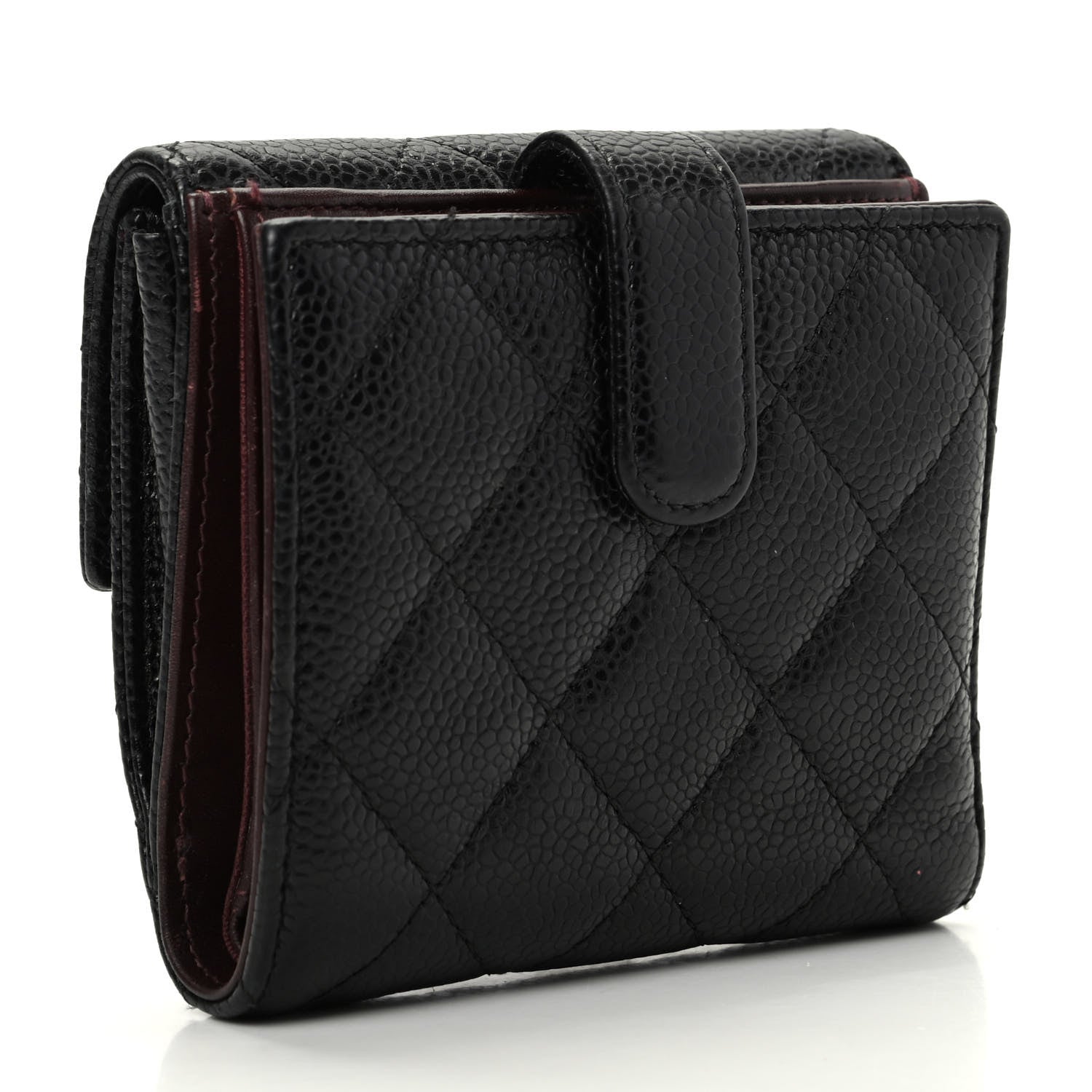 Chanel Caviar Quilted Compact French Flap Wallet Black 3 of 7