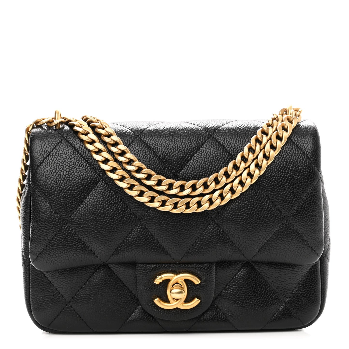 Caviar Quilted Mini Sweetheart Flap Black