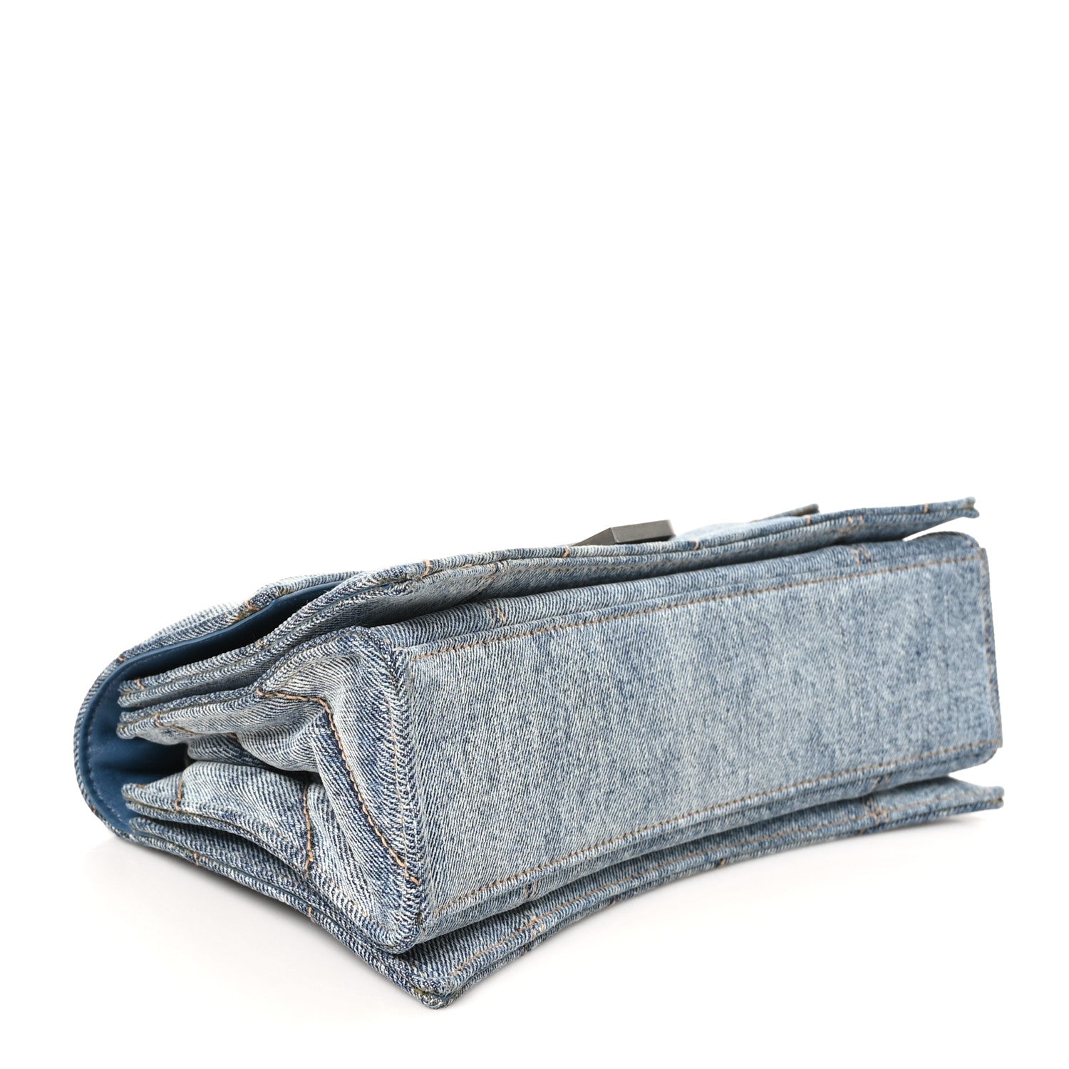 Balenciaga Washed Denim Quilted Small Crush Chain Bag Denim Blue 4 of 10