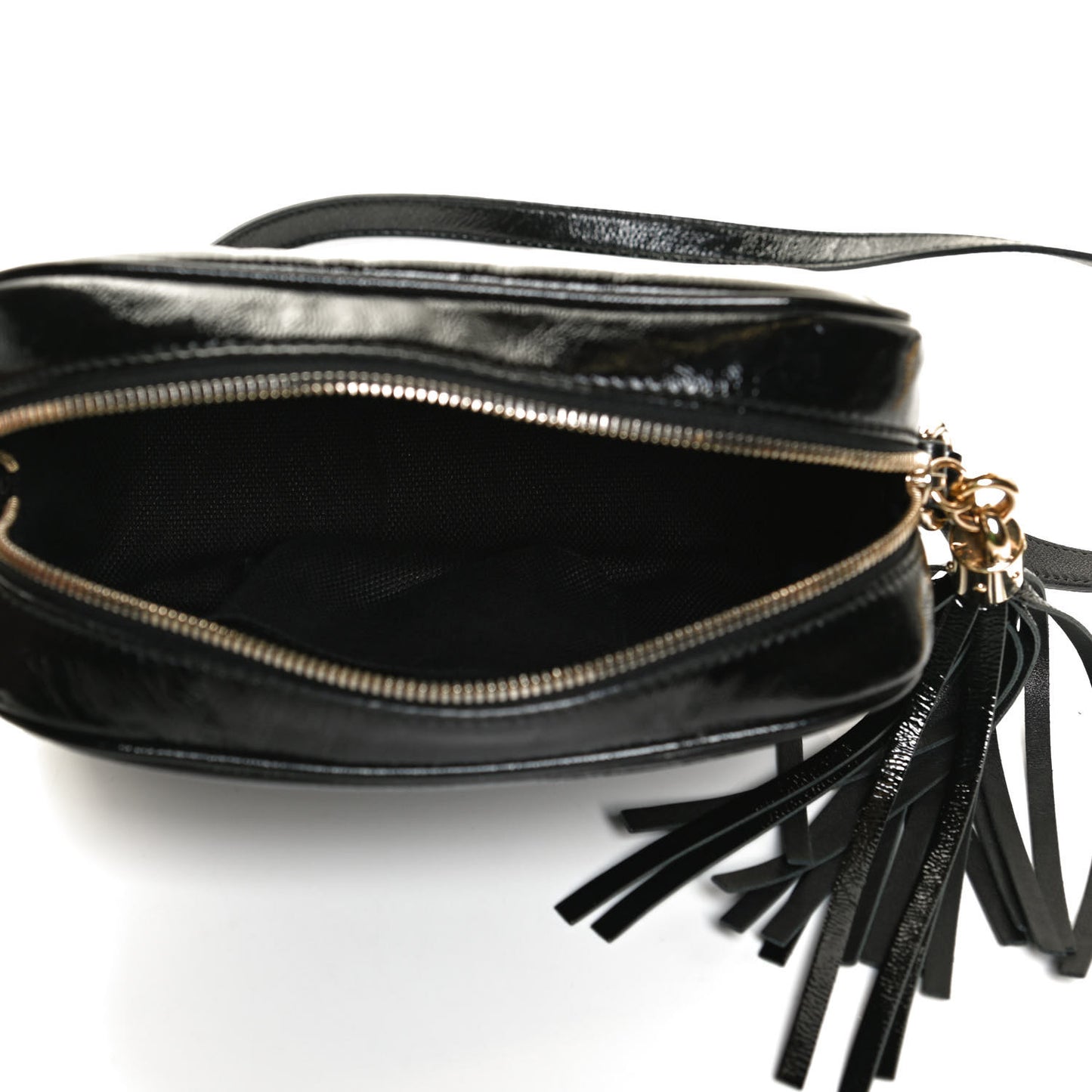Soft Patent Small Soho Disco Bag Black