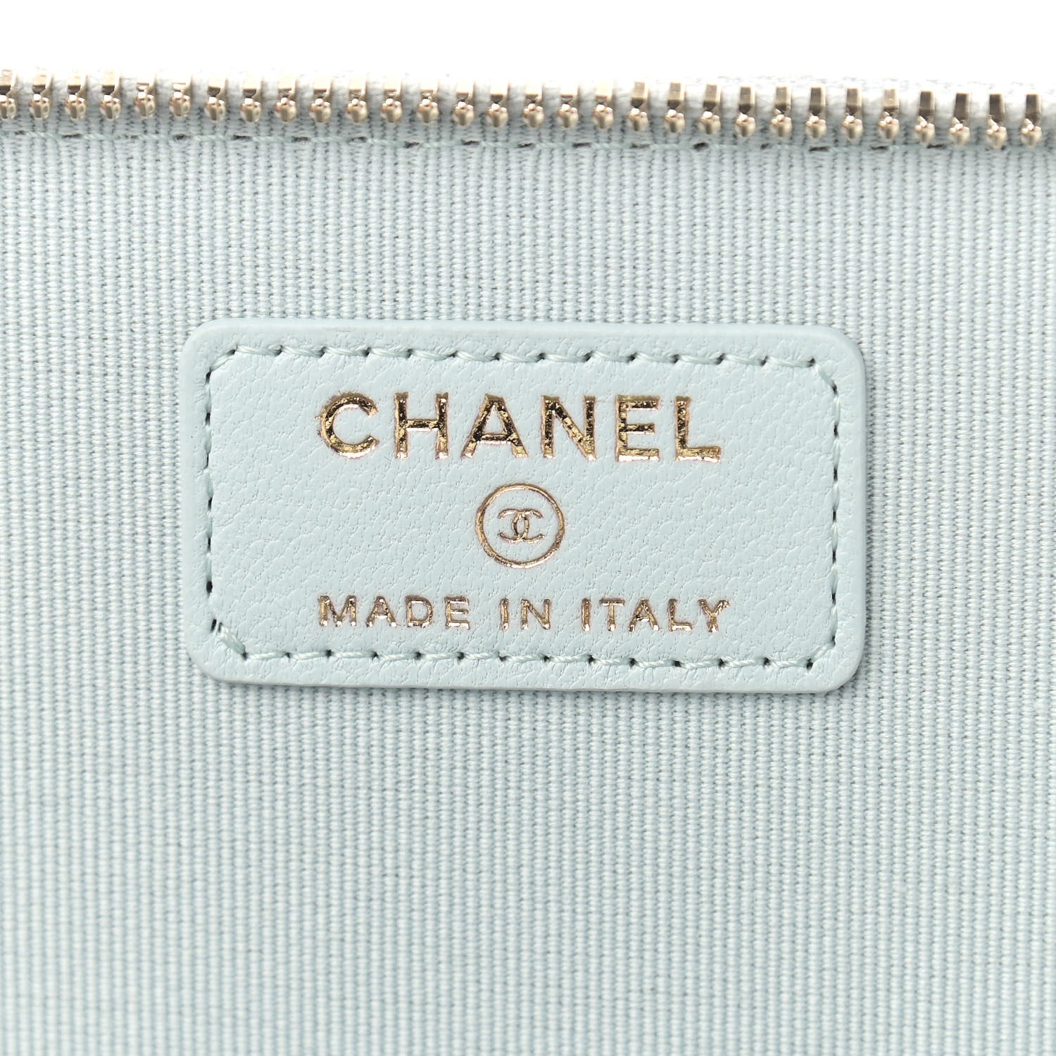 Chanel Lambskin Quilted Small Top Handle Vanity Case With Chain Light Blue 6 of 9