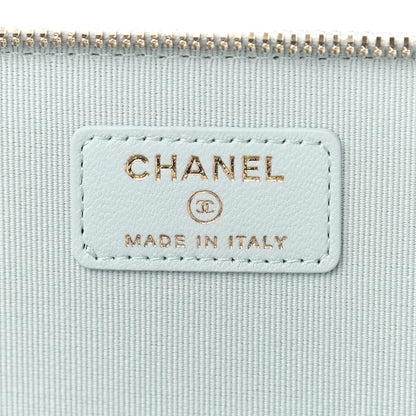 Chanel Lambskin Quilted Small Top Handle Vanity Case With Chain Light Blue 6 of 9