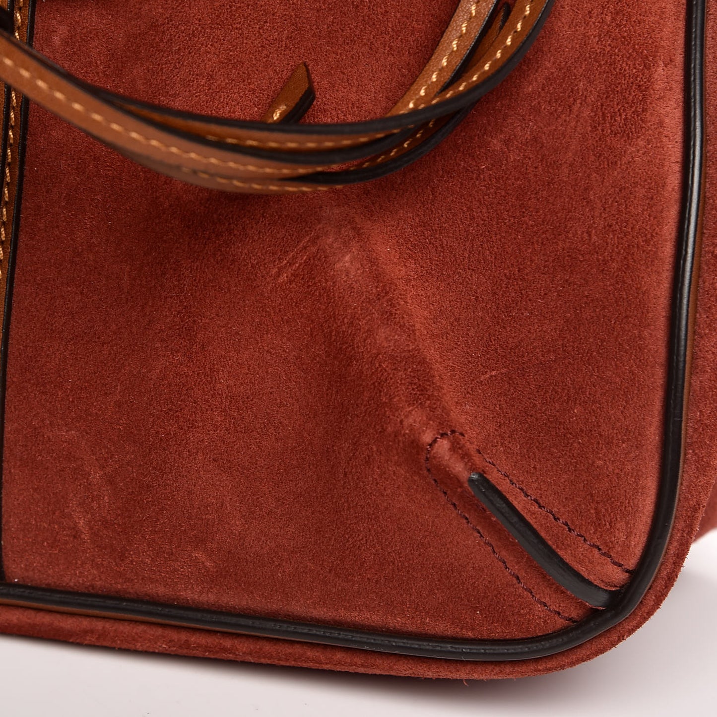 Suede Studded Small Lexa Shoulder Bag Saffron Red