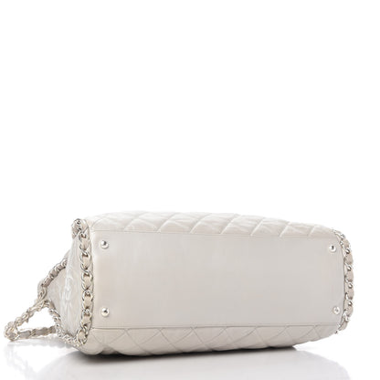 Chanel Glazed Calfskin Quilted Large Chain Me Hobo Dark White 4 of 9