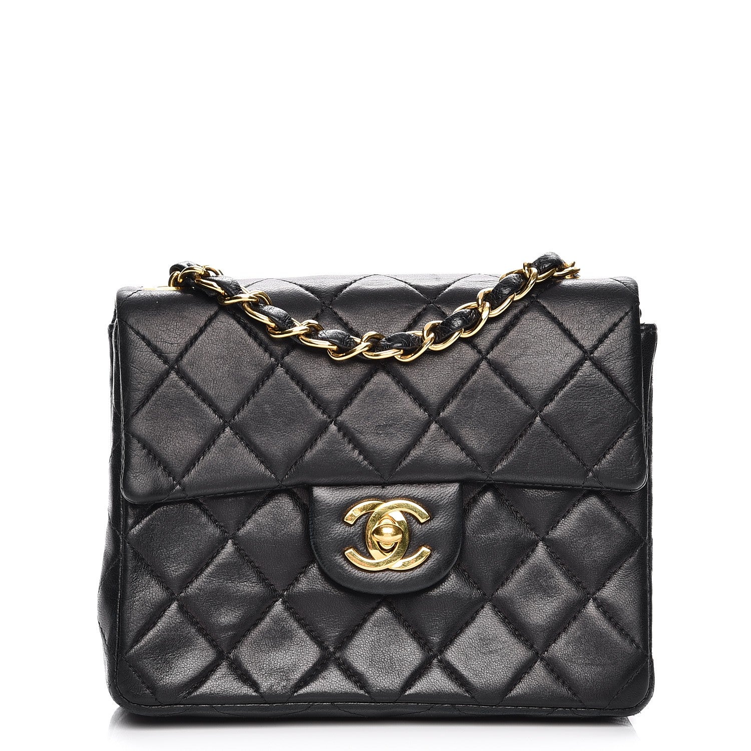 Chanel Lambskin Quilted Mini Square Flap Black 1 of 8