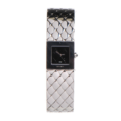 Chanel Stainless Steel 19mm Quilted Matelasse Acier Quartz Watch Black 1 of 5