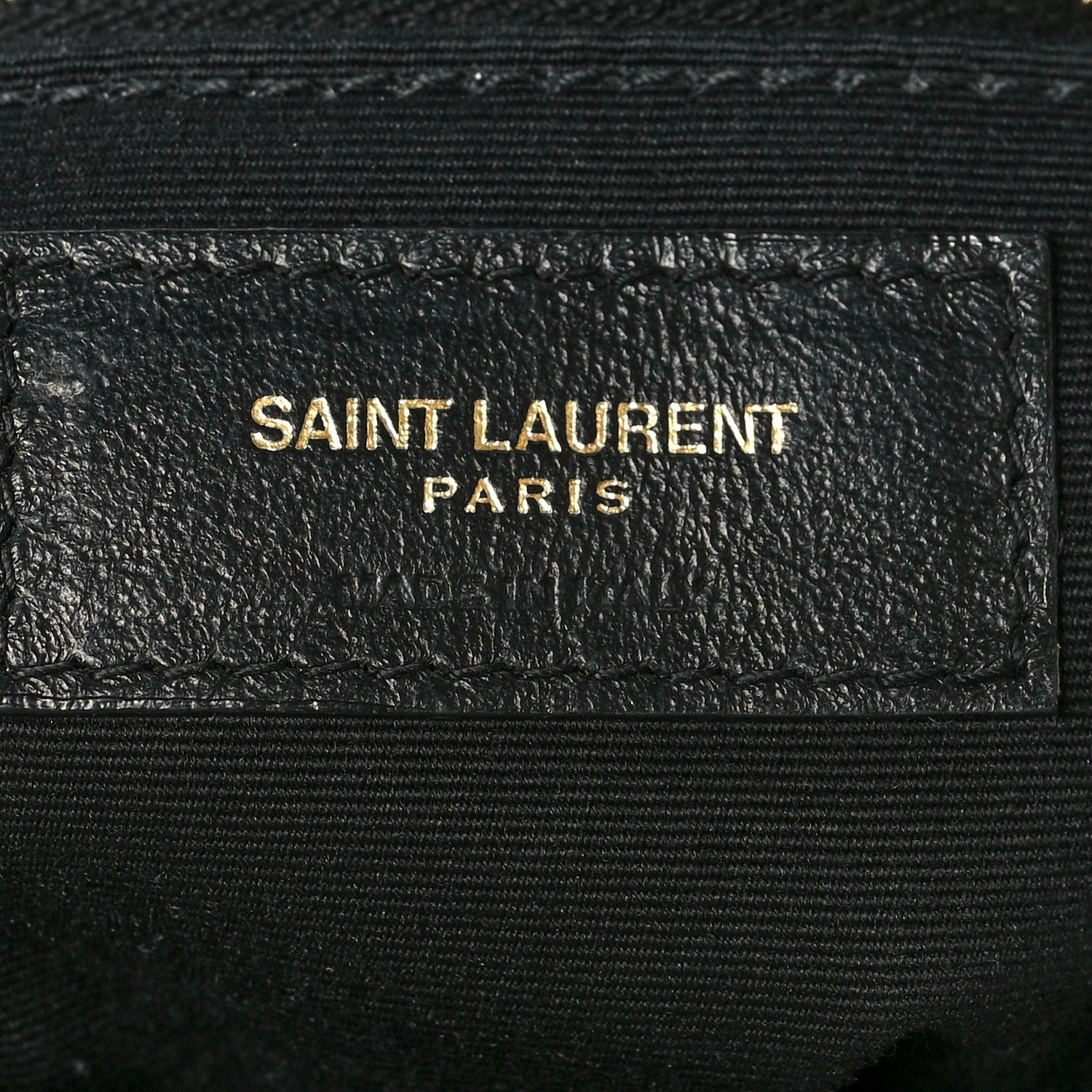 Saint Laurent Lambskin Quilted Small Loulou Puffer Monogram Chain Satchel Black 6 of 11