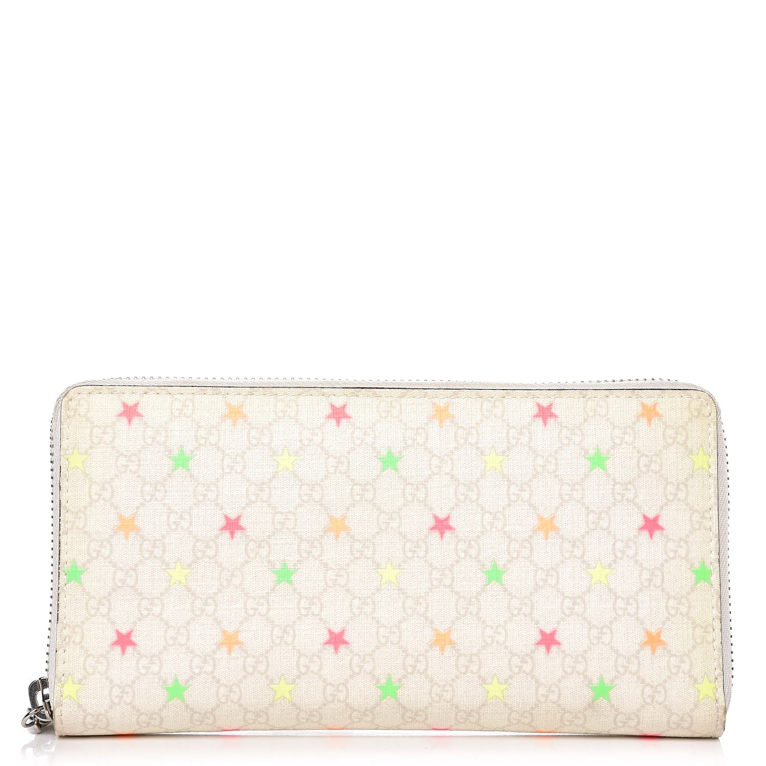 Gucci Micro GG Supreme Stars GG Pierce Zip Around Wallet White 1 of 7