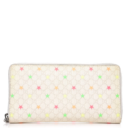 Gucci Micro GG Supreme Stars GG Pierce Zip Around Wallet White 1 of 7
